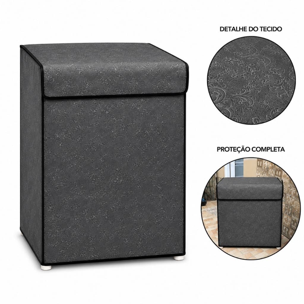 Capa Máquina Preto de Lavar 6kg a 17kg Impermeável Flanelada Reforçada Premium