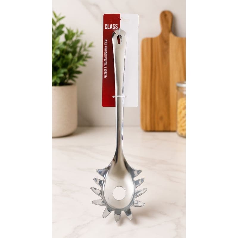 Pegador De Macarrão Massa Luxo Utensílio de Cozinha Universal Inox  33cm