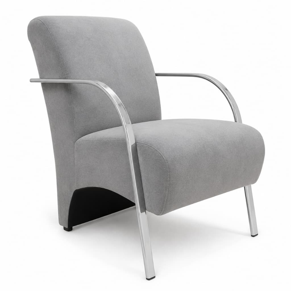 Poltrona Decorativa Moderna Blend.Bella com Braços em Alumínio e Espuma D28