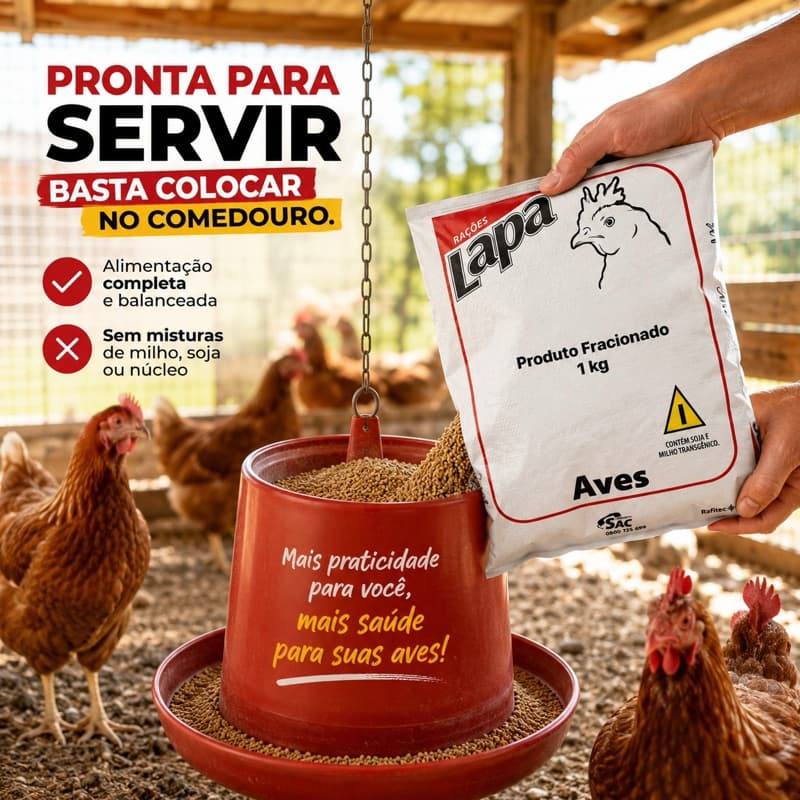 Ração Completa Postura Galinha Poedeiras 500G, 1KG, 2KG, 3KG, 5KG - Fase De Produção Botar Ovo
