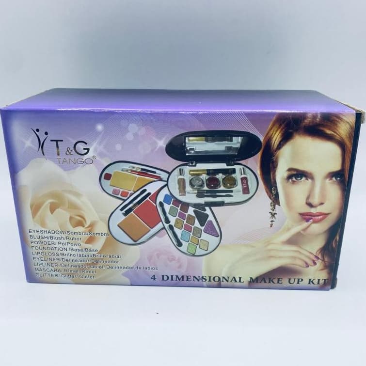 Kit Estojo Maquiagem Noiva 4 Dimensões Completo Oval Sombra/Blush/Pó/Base/Brillo/Delineador (PM-5040) - T&G Tango