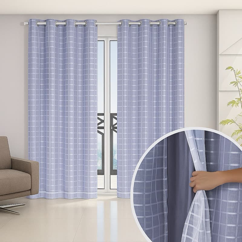 Cortina blackout com Voil Decorativo – Elegância, Privacidade e Bloqueio Total de Luz 2,80m X 2,70m