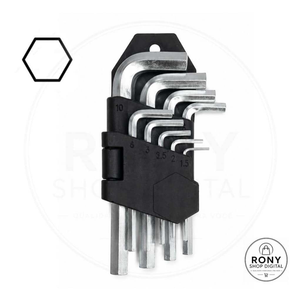 Kit Chave Allen  Hexagonais Allen Bicicleta Bike Ciclismo moveis aparelhos eletronicos 9pçs 1.5 a 10mm