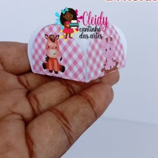 Forminha de Doces + 10 Toper Fazendinha Menina/Forma para Brigadeiro Fazendinha Rosa
