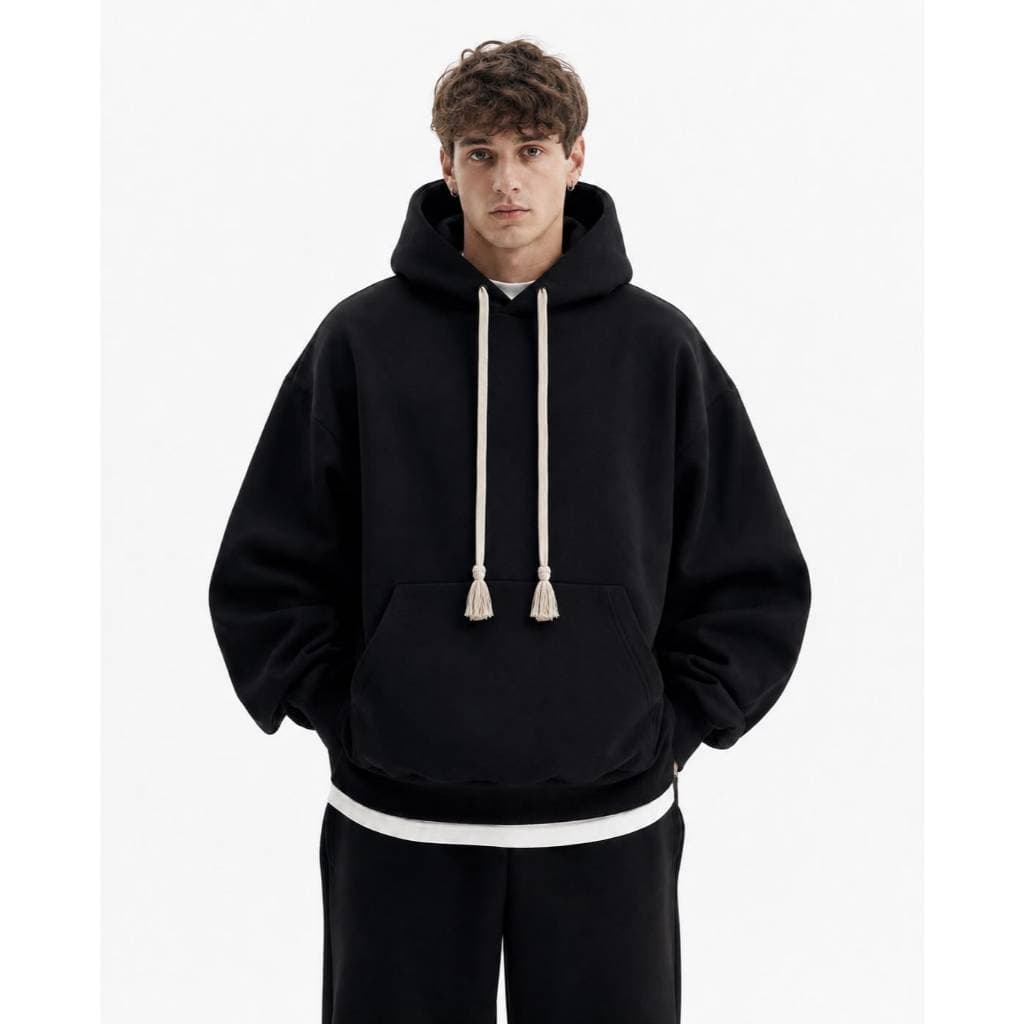 Blusa De Moleton Oversized com Capuz