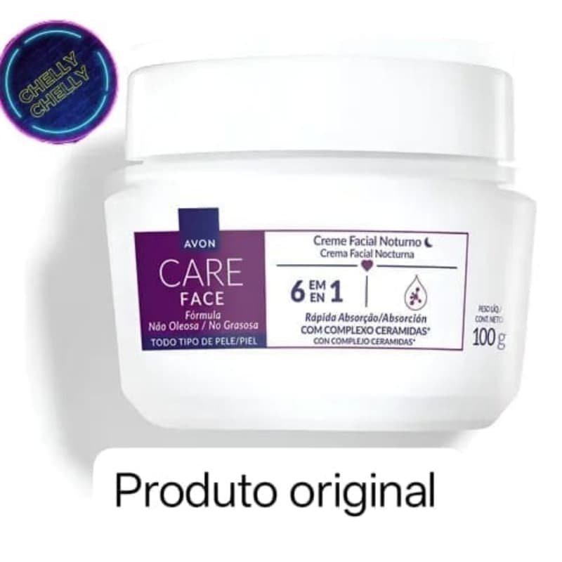 CARE FACE Noturno Avon 100g Creme Facial Care 6 em 1 uniformizador