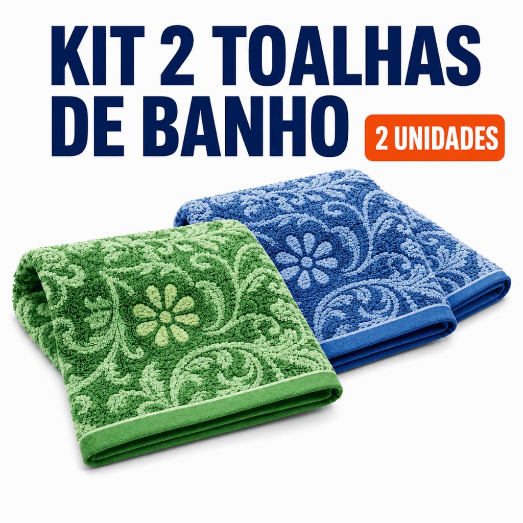 Kit 2 Toalhas de Banho Felpudas Grandes 1,40m x 70cm Cores Sortidas