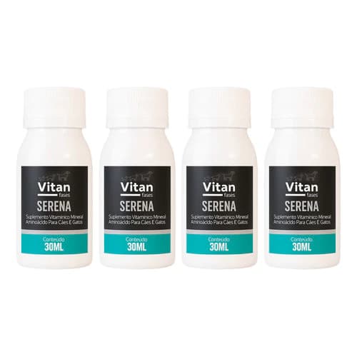 Kit 4 Calmante Natural Pet Para Cães e Gatos Reduz Ansiedade Latidos Stress Agitação 30ml