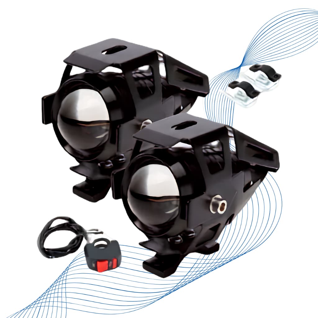 Par Farol De Milha Para Moto U5 Led Auxiliar Xenon Para Neblina e Nevoeiro Alta Potencia