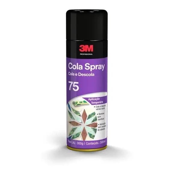 Cola Adesivo Spray Cola e Descola 3m 75 Reposicionavel 300g