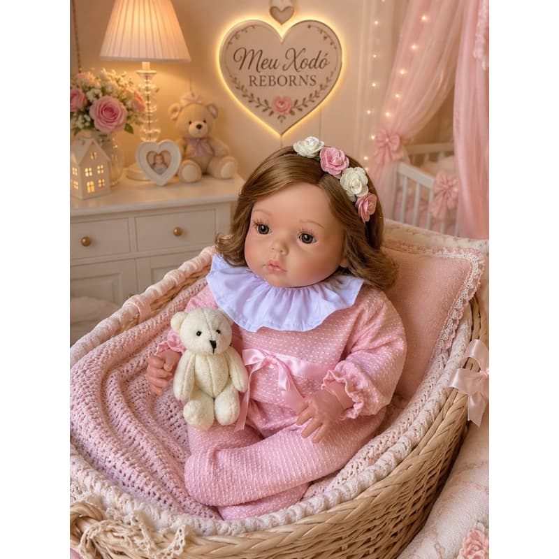 imperdivel bebe reborn molinha chora balbucia e ou fala corpo de tecido olho castanho com enxoval lindinha