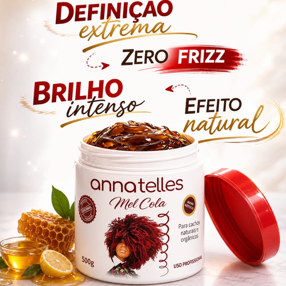 Mel Cola Para Cachos Naturais e Orgânicos Anna Telles 500g