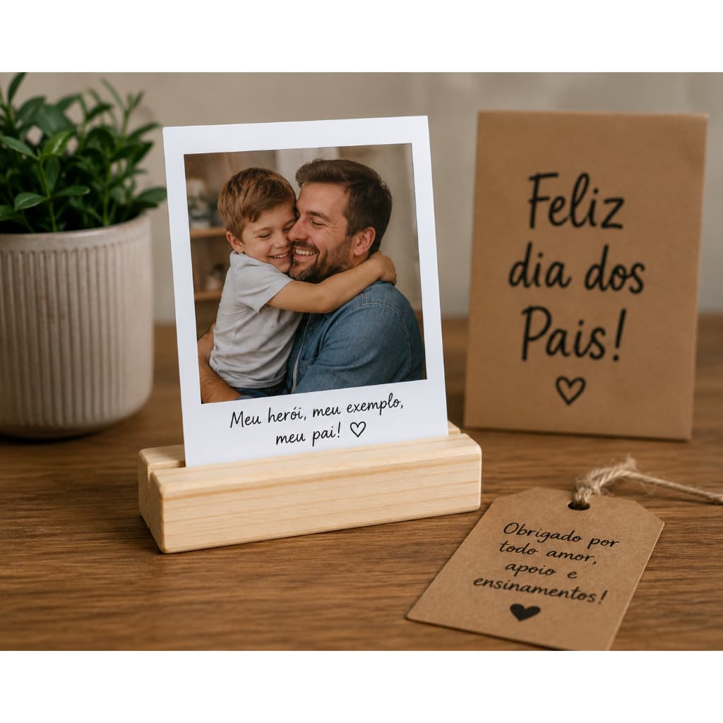 Suporte Foto Polaroid Madeira 10cm 10unidades Porta Foto Instax Lembrancinha Casamento Decoração Dia dos Pais