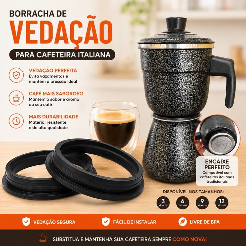 Borracha Vedação Cafeteira Italiana Anel Silicone Reposição Universal Anti Vazamento