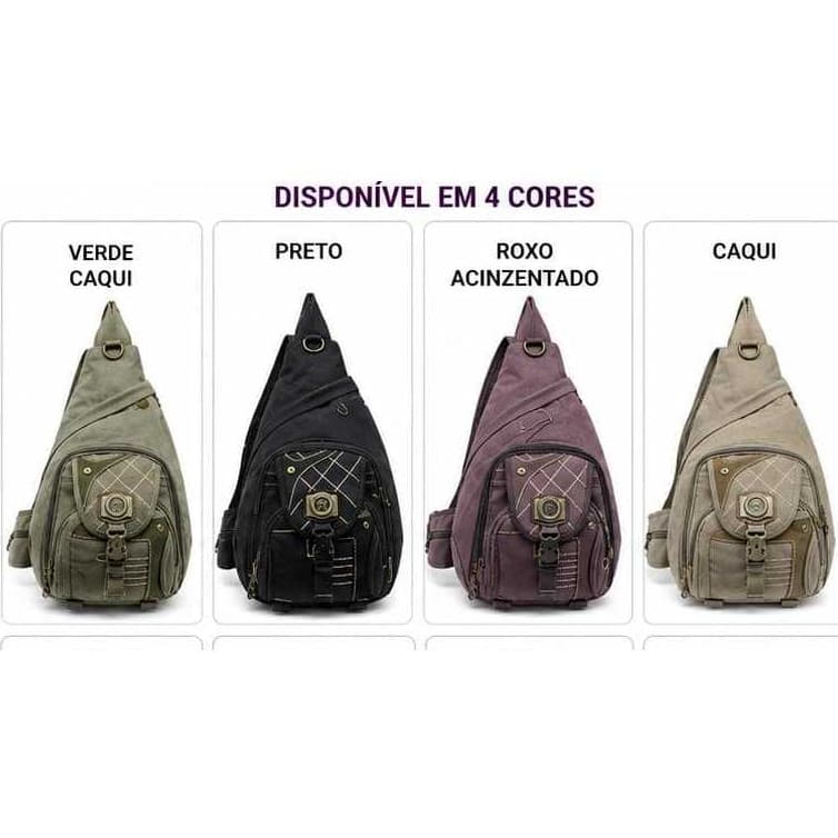 Bolsa Transversal de Lona Reforçada | 4 Cores | Código: 201351