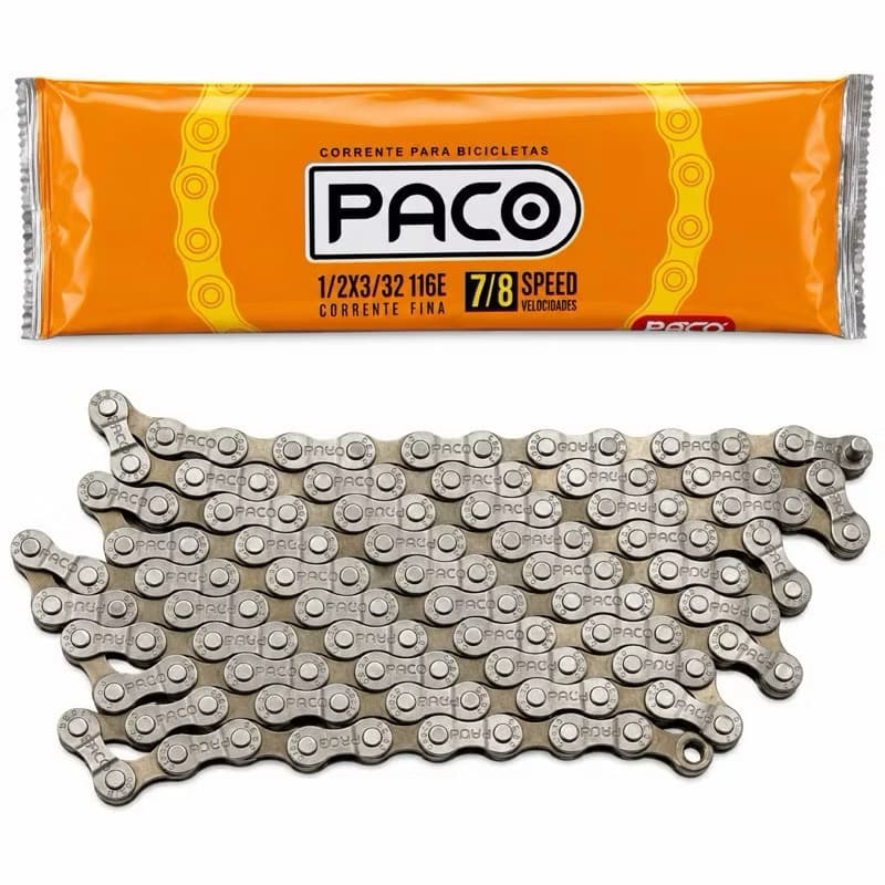 Corrente Index Bike 7v 21 Marchas 1/2x3/32 116 Elos Bicicleta M70 Paco Corrente Fina Bicicleta Bike MTB Marcha