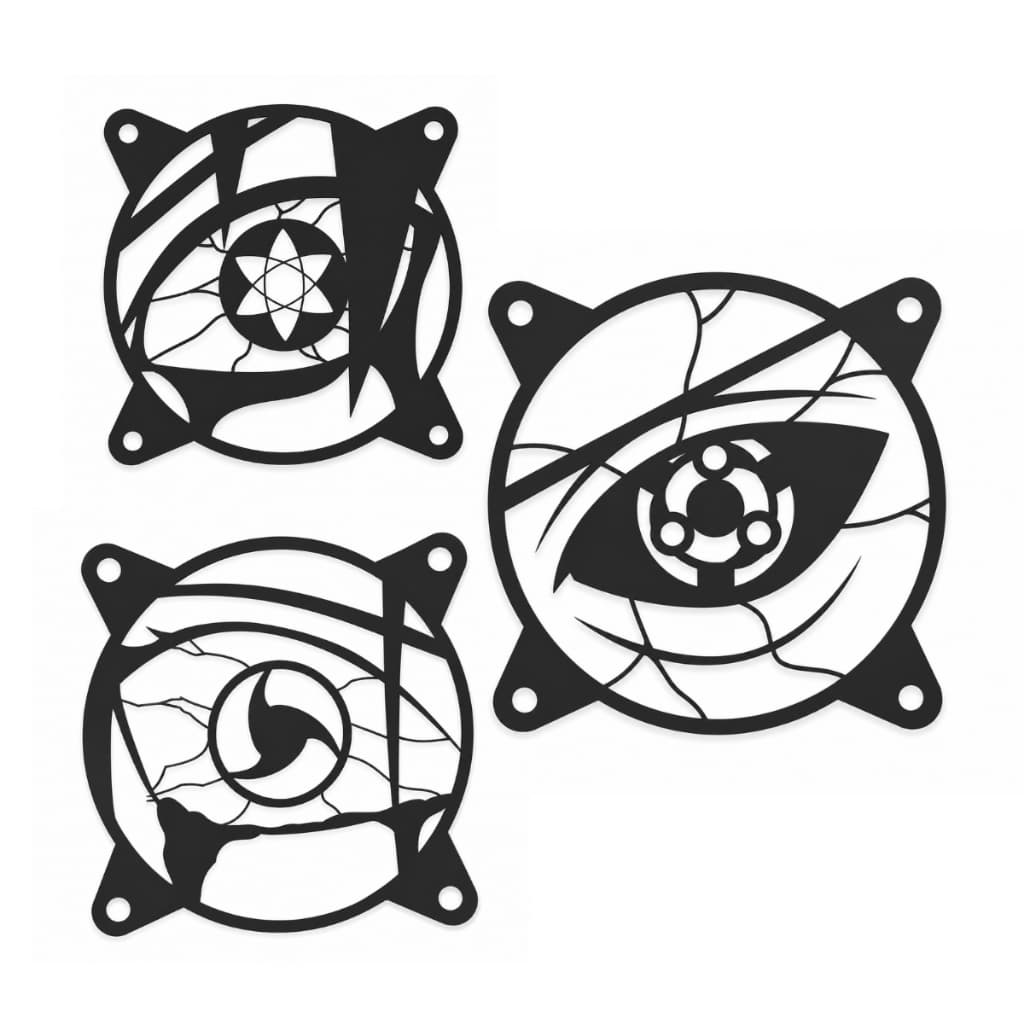 Capa para Ventoinha Grade Fan Clã Uchiha Sharingan 120 mm PC Gamer Acessório Proteção Cooler