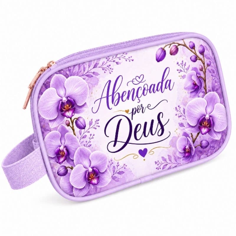 Necessaire Feminina Grande Porta Maquiagem Higiene e Remédios Necessaire Floral Feminina Organizador de Bolsa Viagem