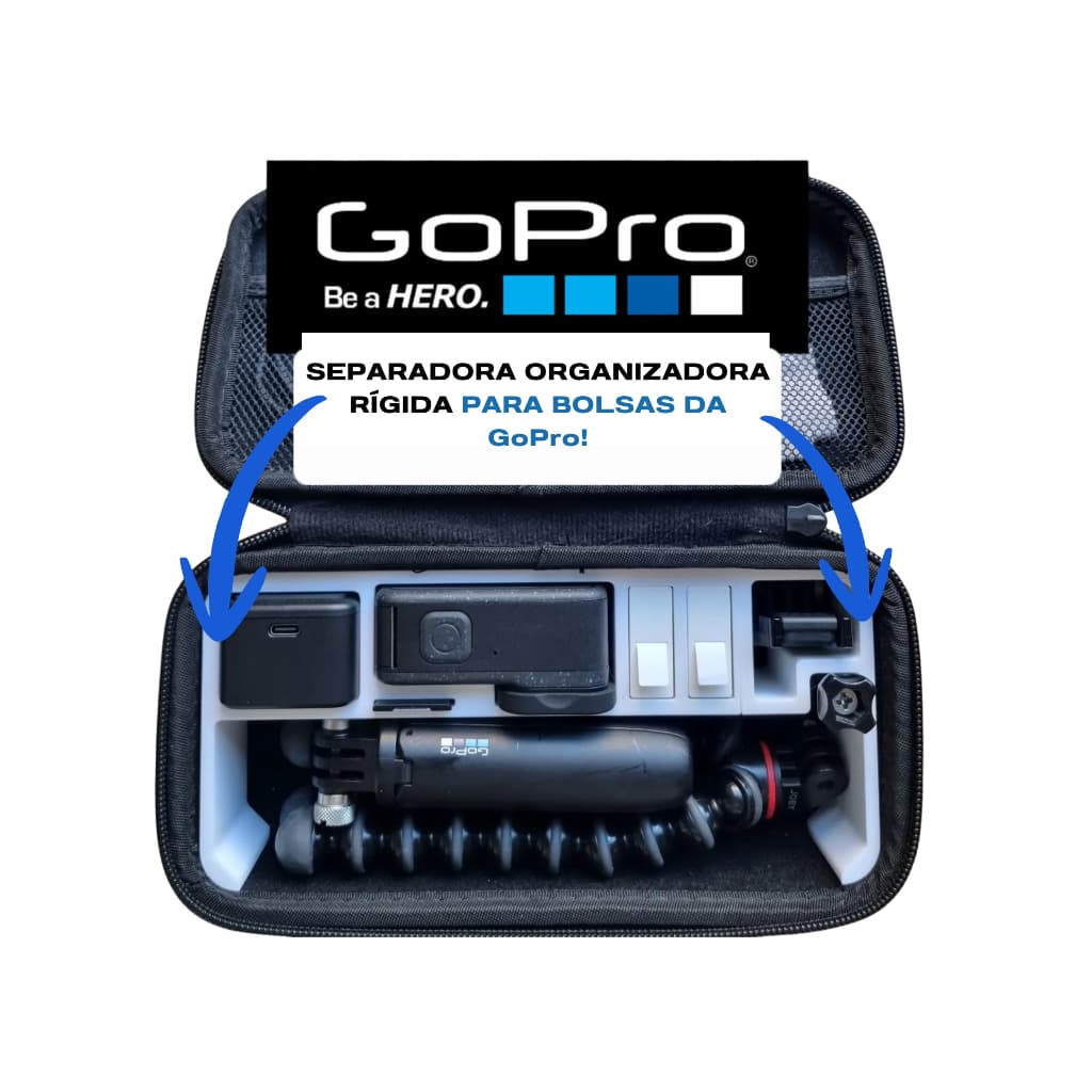 Organizador para Estojo GoPro | Divisória para Case Bolsa  | Organizador de Câmera GoPro
