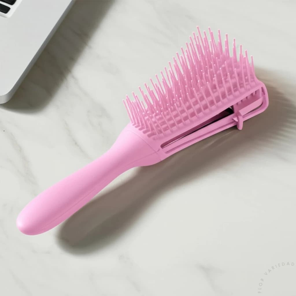 Kit Escovas Pente de Cabelo Polvo Modeladora Cachos Ideal para Todos os Tipos de Cabelo Fácil Desembaraço Multifuncional