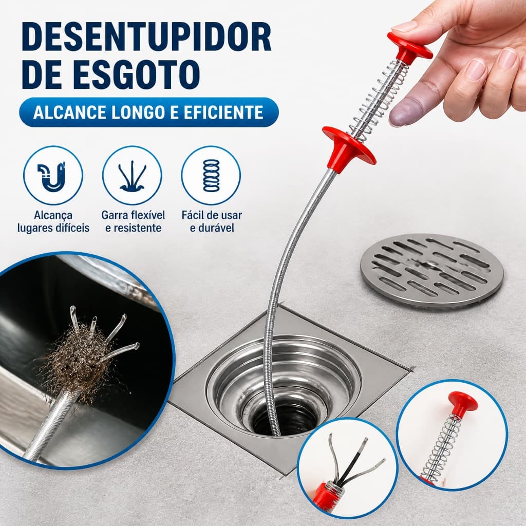 2/3PCS-Desentupidor Para Ralo Com Garra e Pia Pegador de Objetos - 0.6/1.6metros, forte capacidade de agarre！