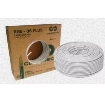Cabo Coaxial RG6 90% Malha – Rolo com 100 Metros