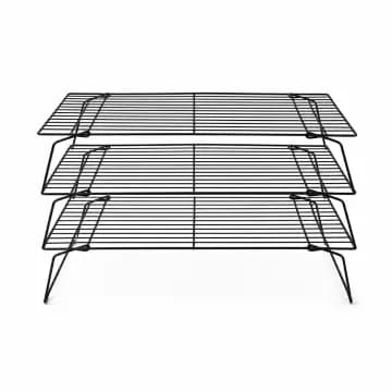 Grade Resfriadora 3 Camadas Metal Antiaderente 40x20cm Suporte para Bolos, Pães e Biscoitos Confeitaria Cozinha