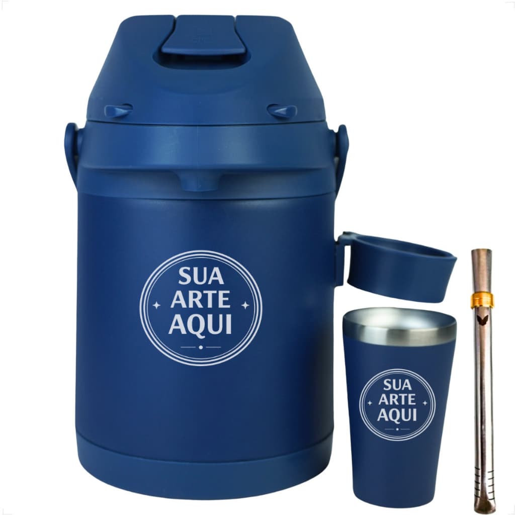 Kit Terere Chacal Colorido Completo 3x1 Garrafa 2,5l Copo 200ml Personalize a Laser