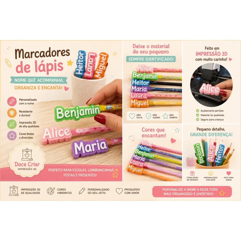 Marcadores de Lápis personalizados