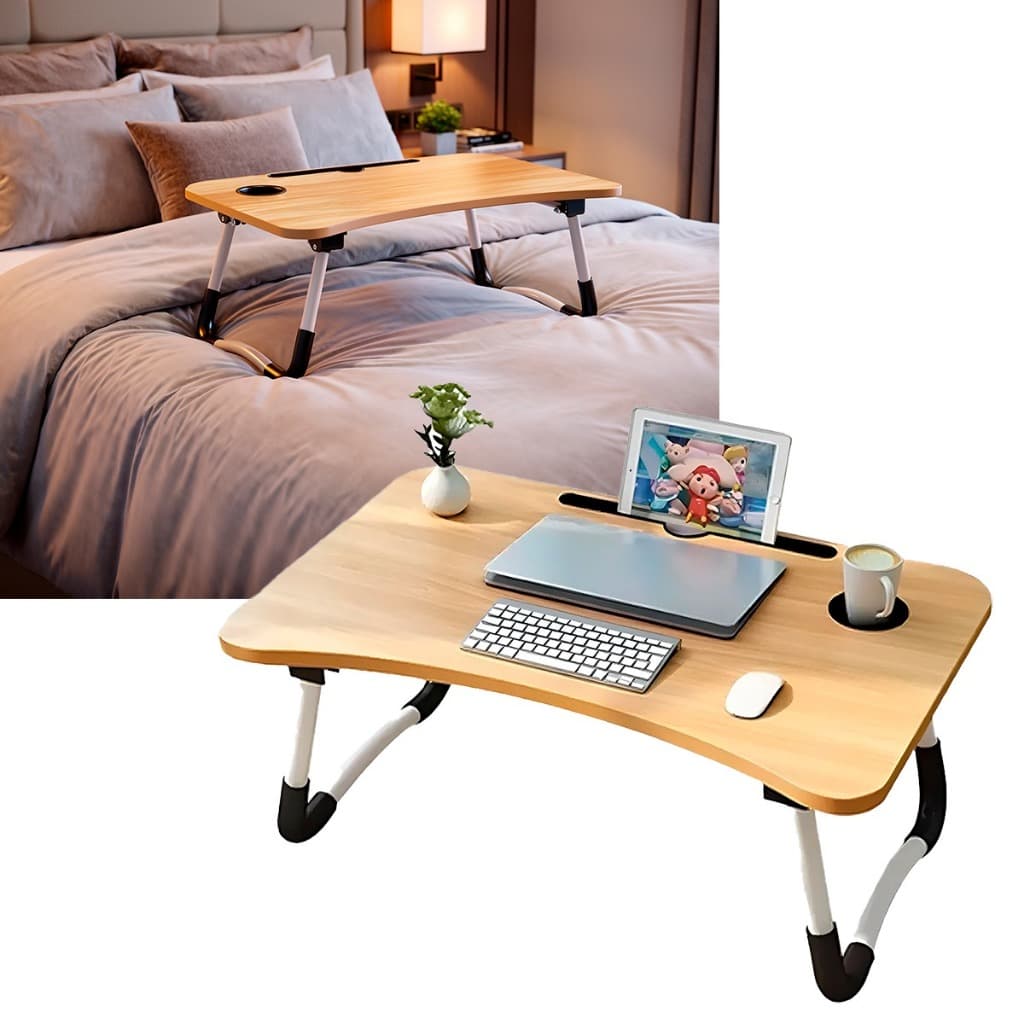 Mesa Para Notebook Portátil Dobrável Home Office Cama Bandeja Refeição Café Estudo Multiuso
