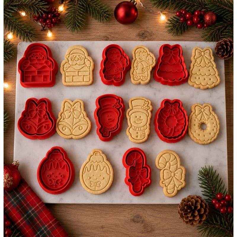 Kit com 8 Cortadores de Biscoito Natalinos | Natal | CORES DIVERSAS Bolachas Decoradas |