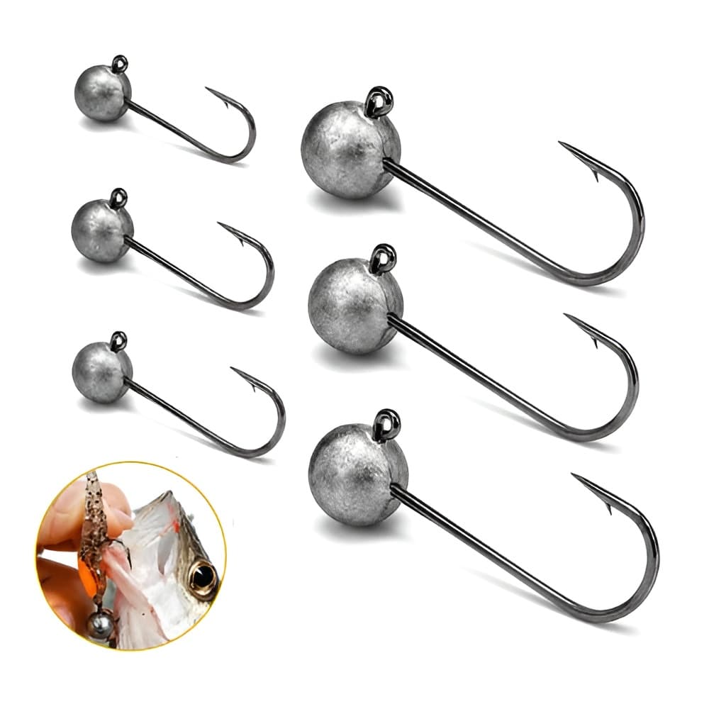 Kit 10 Jig Head 90° Extra Forte Anzol Para Isca Soft 1,5g 3,5g 6g 8g 10g Hunter Fishing