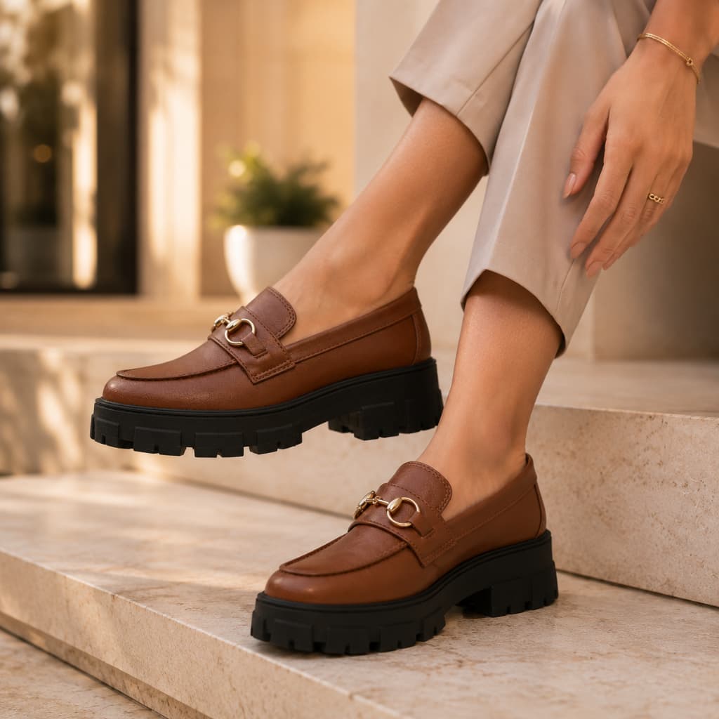 Mocassim Feminino Tratorado Havana Fashion Blogueirinha Conforto Casual Premium Lançamento Loafer