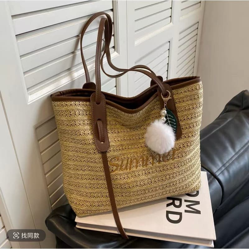 Bolsa de palha praia portátil nova moda bolsa de ombro HTB-10(2026)