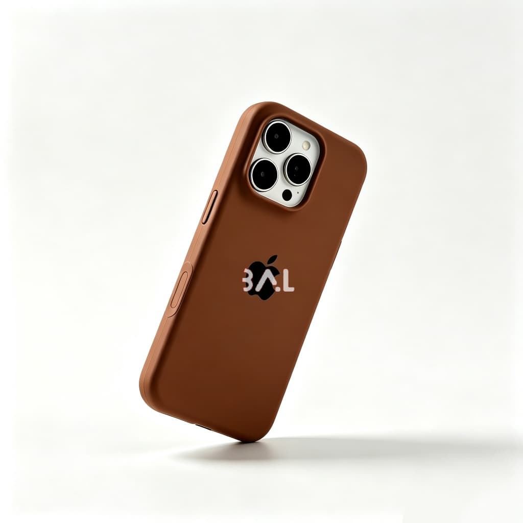 Capa de Silicone Líquido Marrom Original Premium para iPhone 11 12 13 14 15 16 17 Pro Max