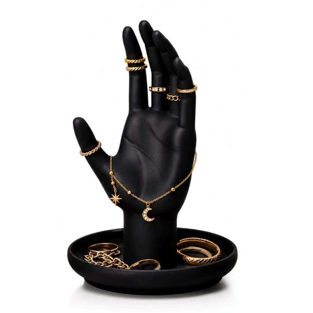 Mão Expositora Porta Joias para Anéis Colares Pulseiras Relógios Alianças Organizador Luxo Decorativo