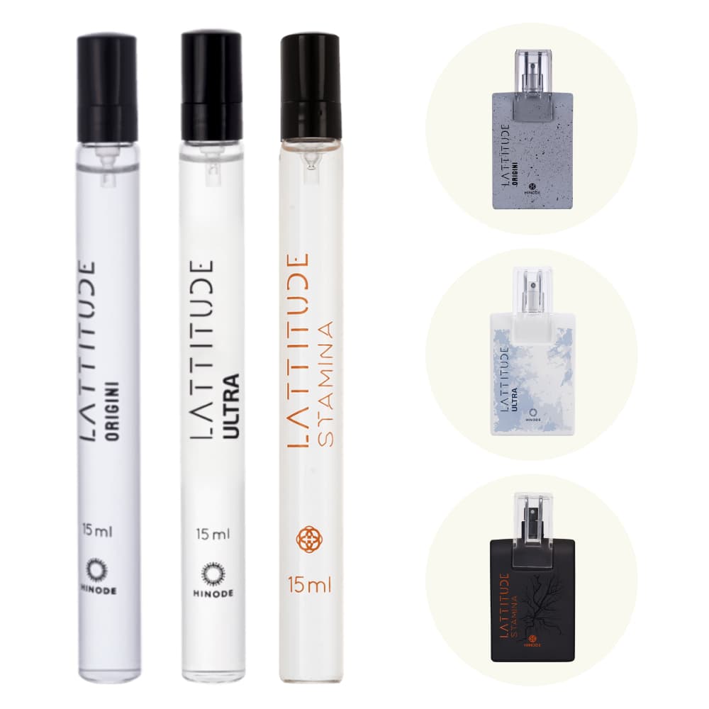 Kit 3 Perfumes Masculinos de Bolso Lattitude Origini + Ultra + Stamina