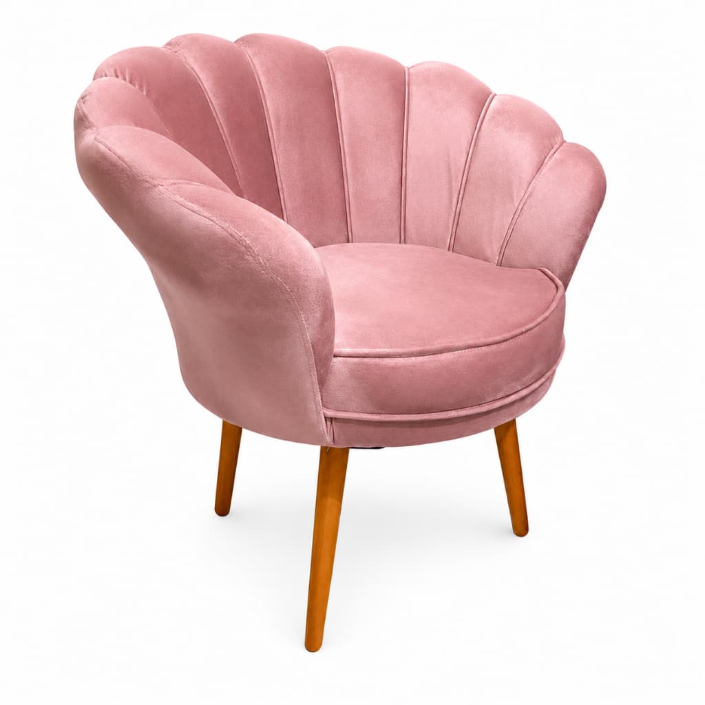 Poltrona Decorativa Pétala luxo Tecido Veludo Pés Palito Para Sala de Estar Quarto e Recepção
