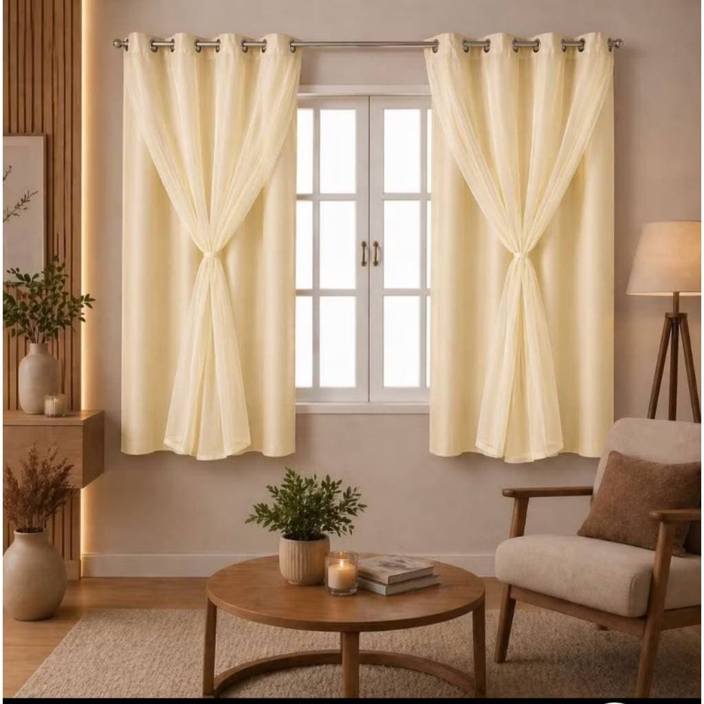 Cortina Blackout Blecaute com Voil Liso 1 PARTE (1,40m x 1,80m)