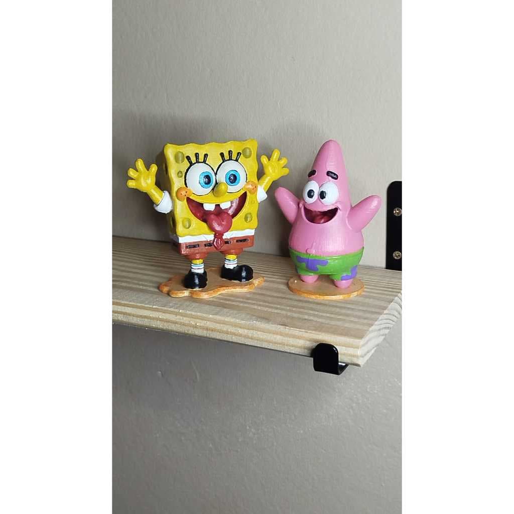 Kit Bob Esponja e Patrick 10cm Action Figure Impresso em 3D Pintado à Mão Colecionável Rico em Detalhes