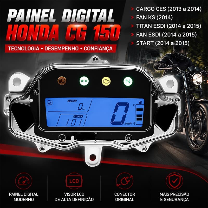 Painel Digital Completo Honda CG Titan 150 ESD EX 2014 2015 Velocímetro Moto Reposição Original