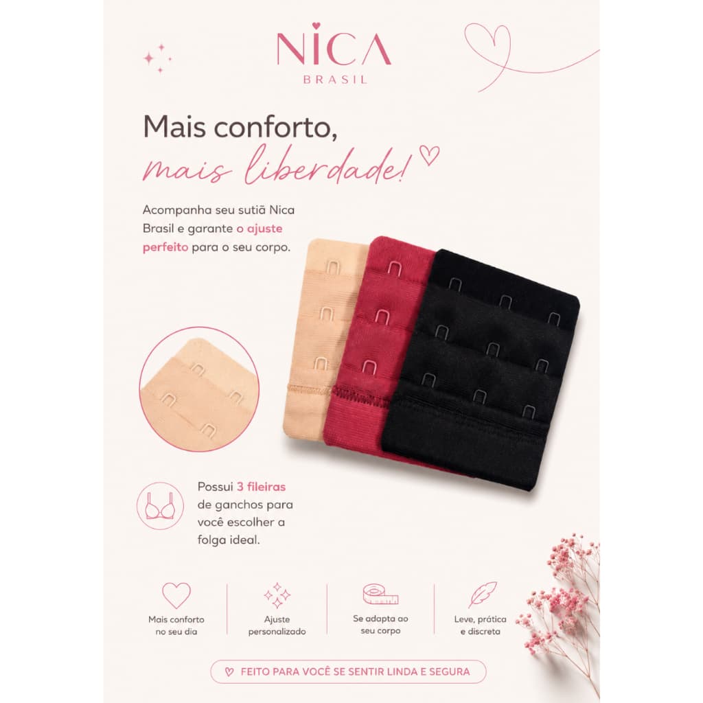 Kit de 3 Extensores - Rosa chique, Terracota, Preto.