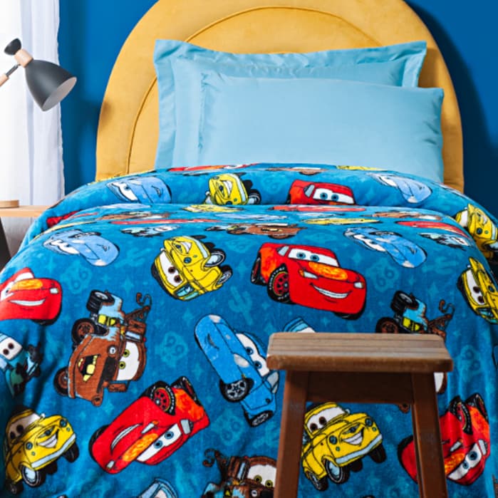 Manta Infantil Carros Mickey Aventura Conforto Diversão Pequenos Pilotos Menino Menina Solteiro