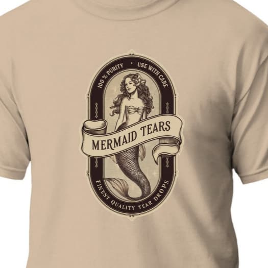 Camiseta Algodão T-shirt SEREI MAIRMED TEARS Vintage Retro Old Style