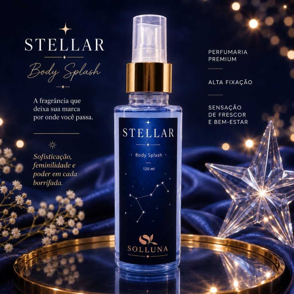 Body Splash Feminino Stellar 120ml | Fragrância Doce Oriental Gourmand | Solluna