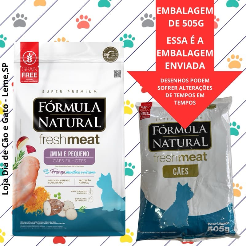 Ração 505g - FILHOTES Fórmula Natural Fresh Meat para Cães de Pequeno Porte Sabor Frango