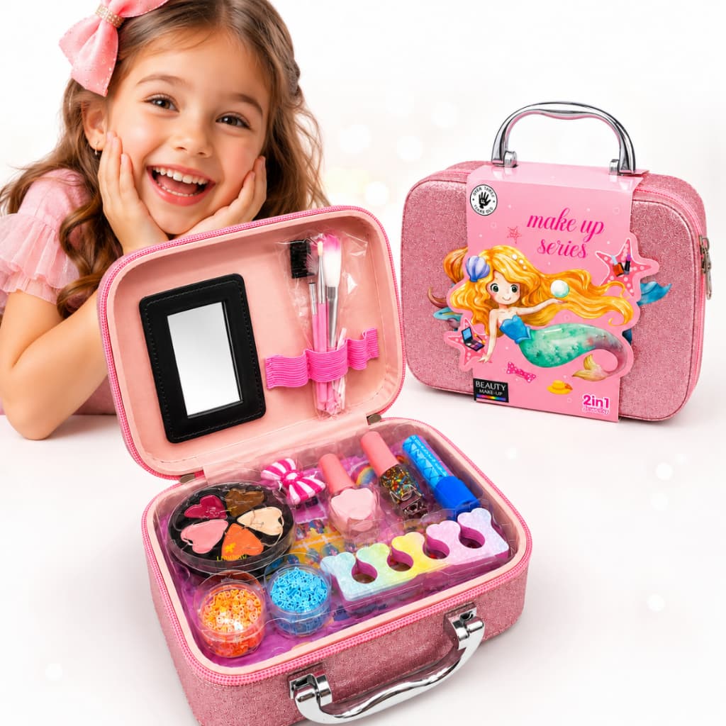 Kit Maleta Maquiagem Infantil Completa Menina Princesa Com Acessórios Brinquedo Educativo Presente Lançamento
