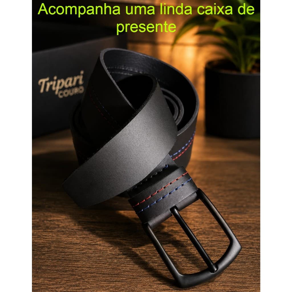 Cinto masculino couro legítimo 100% couro social casual fivela preta costurado elegante dia dos pais