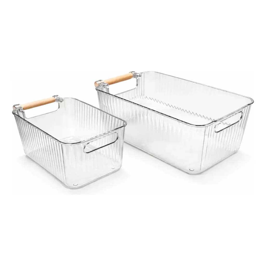 Kit 2 Cestos Organizadores Acrílico Multiuso Premium