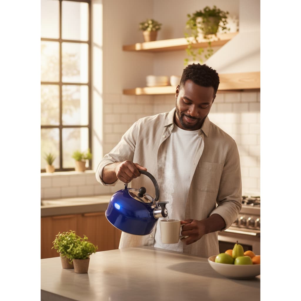 Chaleira Inox Premium 2,5 Litros Com Apito Para Chá Café Aço Inoxidável Durável - Sortido